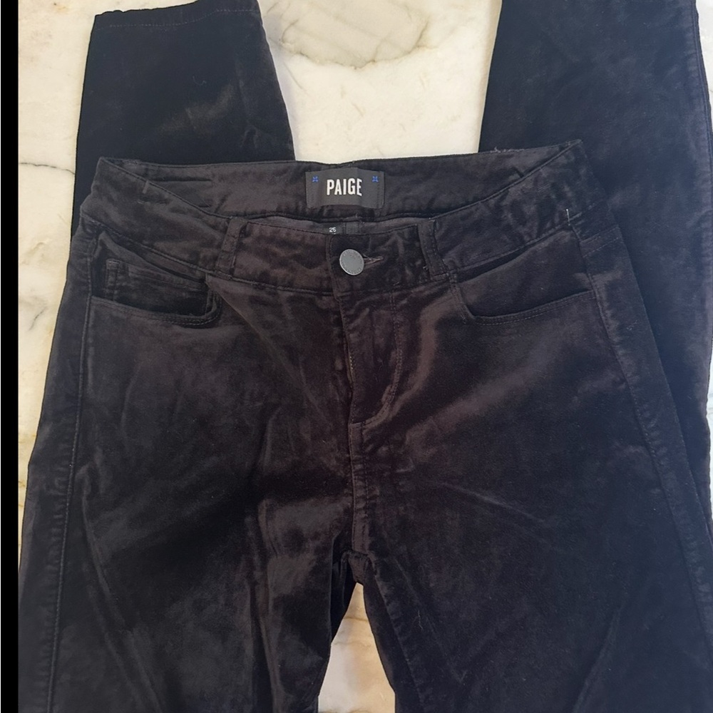 Paige Women's Black Velvet Pants
